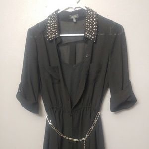 Black high/low dress